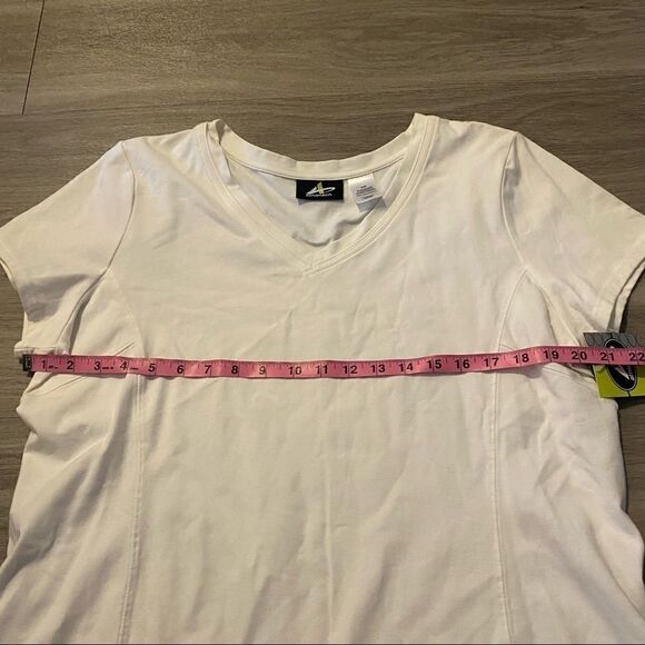 NWT athletech white athletic running short sleeve workout top size XL - Picture 4 of 5